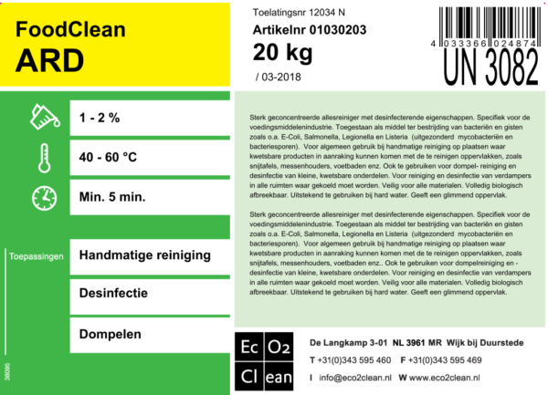 FoodClean ARD 20KG - Afbeelding 2