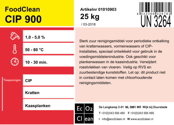 FoodClean CIP 900 25 kg - Afbeelding 2