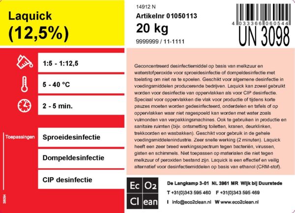 Laquick 12,5% can 20 kg - Afbeelding 2